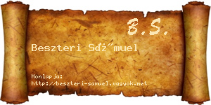Beszteri Sámuel névjegykártya